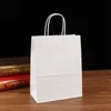 Vente en gros - 10pcs / lot Sac en papier kraft avec poignées / 21 * 15 * 8cm / sacs-cadeaux Festival pour le mariage Baby Birthday Party 1902 V2