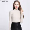 Vinter Varma Kvinnor Tröjor och Pullovers Sueter Mujer Solid Slim Sexiga Elastiska Kvinnor Toppar Pull Femme Pullover 210519