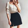 Vinatge velvet mini skirt women casual pink short beach boho chic elegant office plus size 210427