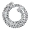 12mm Mens Miami Cubaanse Link Ketting Baguette Iced Diamond Real 14k White Gold Plated Cubic Zirconia Sieraden 18 "Choker -22"