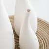 Enkel stil vit keramisk matt blomma vas dekorativ vas för torkat blomma mittstycke konst hantverk hem bordsdekoration 210409