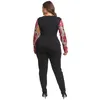 Damen-Jumpsuits Frauen Rompers sexy V-Ausschnitt Strumpfhose Pailletten Glitzer-Jungenuit Winter Overgut gedruckt Plus Size Bodysuit Kostüm eins