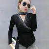 Sonbahar Kış 2020 Yeni Kadın Kazak Moda Seksi V Yaka Elmas Örme Gömlek Zarif Ince Kadın Kazaklar X0721