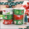 Party Home & Garden12 Style 2.5Cm Decorations Festive Supplies Ribbons Christmas Tree Fawn Snowflake Ribbon Drop Delivery 2021 O608M