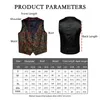 Men's Vests Brand Vest Neckie Set For Men Silk Floral Suit Tie 4pcs With Pattern Black Gold Waistcoat Wedding Party Formal