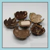 Bath & Gardencreative From Thailand Retro Wooden Bathroom Coconut Shape Soap Dishes Holder Home Aessories Lx1742 Drop Delivery 2021 Av0Un