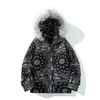 男性のカシューフラリアの花綿パッド入りコートのためのIEFBのメンズウェア睡眠コート厚いフード付きファッションジャケット9Y4267 210524