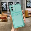 50pcs PC013 Clear Transparent TPU Anti Shock Phone Cases with Card Slot Back Cover Case For iPhone 13 12 Mini 11 Pro Max XS 8 7Plu2989264