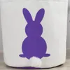 NY!!! Påskkanin handväskor Party Favor Basket Bunny Väskor Tryckta Canvas Tote Egg Candies Korgar för Barn Tecknade Kanin Carring Eggs