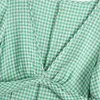 Summer Dress Woman Green Plaid Cut Out Long Women Fashion Short Puff Sleeve Midi Elegant Women's es 210519