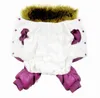 Mor Pet Köpek Kedi Kış Polar Ceket Suya Dayanıklı Çizgili Coat Çiçek Desen Giyim Küçük Yavru Bırak 211106