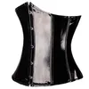 Gothic Fetish Svart Underbyst Korsett PVC Vinyl Bustier Snörstopp Punk S-2XL Body Shaper