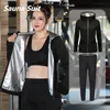 Sportschool kleding sauna pak vrouwen plus size sets voor zweten gewichtsverlies vrouwelijke sport actieve slijtage afslank trainingspak