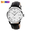 SKMEI Business Mens Horloges Topmerk Luxe Lederen Band Horloge Heren 3bar Waterdichte Quartz Horloges Relogio Masculino 9058 Q0524