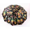 Ladies Fashion parasol Fully Automatic Compact Anti-UV printed flower Rain Sunshine Windproof Umbrellas Big Strong Women 210721