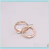 Jewelryreal Orecchini in oro rosa 18 carati puro regalo cerchio ad angolo taglio liscio 1.2-1.4G per donna Hie Drop Delivery 2021 Gxe0V