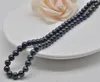 Chokers HABITOO 18inchs Natural Black 8-9mm Freshwater Pearl Necklace Jewelry Multiple Types Of Clasp Options Daily Wedding Party Gift