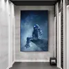 Modern Art Lonely Astronaut Sitting In Space Canvas Painting Posters and Prints Wall Art Pictures for Bedroom Decor