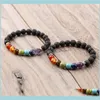 7 Chakra Stones ￓleos essenciais naturais Automiando aromaterapia hol￭stica Lava Pedra Mala Medita￧￣o Juxao Bracelets de charme PIW50