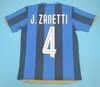 2008 2009 Retro Soccer Jersey 08 09 Figo Ibrahimovic J.Zanetti Sneijder Muntari Quaresma Milan Milito Home Classic Vintage Football Shirt