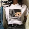 Japanese Cat T Shirt Women Clothes Summer Kawaii Tops Aesthetic Tshirt Ulzzang Casual Cartoon T-shirt Harajuku Female T-shirt G220310