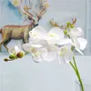 2フォーク3D6ヘッドを感じる本物のPhalaenopsis蘭のシミュレーションの花の結婚式の装飾クリスマスパーティーの家の装飾Y0630