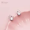 Real 925 Sterling Prata Cúbico Zircão Bonito Mouse Brincos Para As Mulheres Moda Animal Ear Pin Fine Jewelry 210707