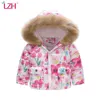 LZH 2021熱い販売秋冬のファッション印刷の花のジャケット厚い暖かい子供の若い女の子のコート子供の外装コート2-6 H0909