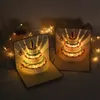 3D pop up cartão luminoso feliz aniversário bolo vela bênção cartões criativos Música estéreo moderno cartões postais