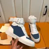 Designer Shoes Uomo donna sneakers alte in pelle di vitello stivale trainer arcobaleno per sneaker vintage a motivi floreali 35-46