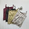 Été Satin Spaghetti Strap Gilet Tops Femmes Sans Manches Solide Camisole Mode De Base Sexy Femme Réservoir Femme 210513