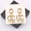 Women Letters Stud Earrings Brand Luxury Designer Small Sweet Wind Stamp Tassel Earring Metal Elegant Fashion Jewelry Wedding Party Gifts