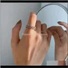 Band Jewelryring Korean Versatile Design Rings Love For Girlfriend Fashion Gold Sier Flash Drill Chain Ring Drop Delivery 2021 Uuhx1