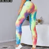 Pants Women Tie Dye Print Casual Sweatpants Long Pencil Trousers Mid Waist Streetwear Fashion Slim Joggers Pantalones De Mujer 210515