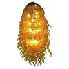 Lámparas de diseño italiano, lámparas de araña de cristal soplado a mano de Color dorado, luz LED de cristal moderna, decoración artística para el hogar hecha a medida, 60 por 120 CM