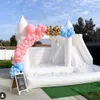 Jumper PVC Jumper Inflável Casado de Bounce Branco Branco com Slide e Ball Pit Spining Bouncy Castle Castelo Pink Bouncer House Moonwalk para