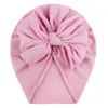 Infant Baby Kids Bowknot Hat Caps Children Candy Color Soft Skull Cap Knot Turban Hats