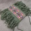 Sac seau à cordon de serrage Style Boho pour femmes, sac à main à fausse frange avec pompon, bandoulière, sacoche à cosmétiques, étuis