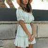 Summer White Ruffle Top And Beach Skirt Set Women Off Shoulder Crop Tops Pleated Mini Skirts Ladies Sets Elegant Loose Casual 210518