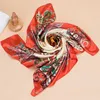 Scarf Silk Satin Kvinnor Sommar Square Small Bag Wrap Bohemian Retro Ladies Scarves Indian Muslim Islamic Kerchief Headband Hats d