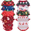 Vestiti per cani di Natale Costume per cani di piccola taglia Decorazione per animali domestici Simpatico cartone animato Babbo Natale Pupazzo di neve Alce Stampa XD29960