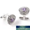 Boutons de manchette de luxe pour hommes et femmes Zircon noir violet blanc cristal marque de mode bouton de manchette de haute qualité prix d'usine conception experte qualité dernier style