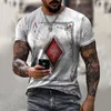 Men's T-Shirts 2022 Summer Cool Poker 3D Print Fashion Street Wear Casual T Shirt For Men Quick-Drying Tops Oversize