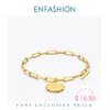 ENFASHION Papillon Bracelet Femme Or Couleur Bracelets Pour Femmes En Acier Inoxydable Pulseras Amis 2021 Bijoux De Mode B212243