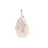 Collier pendentif en cristal naturel pour femmes, bijou en forme de larme d'ange, strass de guérison, fleur, 039s, 9507528