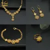 Aniid Bridal Jewellery Conjuntos Brincos de Colar Indiano para Mulheres Anéis De Ouro Africano Pulseira Acessórios Casamento Presente de Presente H1022