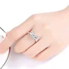 Delicado lindo borboleta em forma de cristal strass zircon anel de senhoras com AAA CZ para mulheres festa jóias de casamento G1125