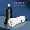 20W 18W Snabbladdare Dual Ports Type C PD QC3.0 USB Car Chargers f￶r smartphone iPhone Samsung