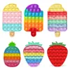 DHL-Versand Fidget Toys Tie Dye Rainbow Push It Bubble Anti-Stress-Spielzeug Anti-Stress-weiche sensorische Geschenke Wiederverwendbare Quetschspielzeuge Stressabbau-Partygeschenke für Erwachsene und Kinder