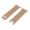 Cinturino in metallo con cinque perline per Apple Watch 38mm 40mm 42mm 44mm Braccialetti con perline rotonde alla moda Braccialetti Serie iWatch SE 6 5 4 3 Cinturini per orologi Accessori intelligenti